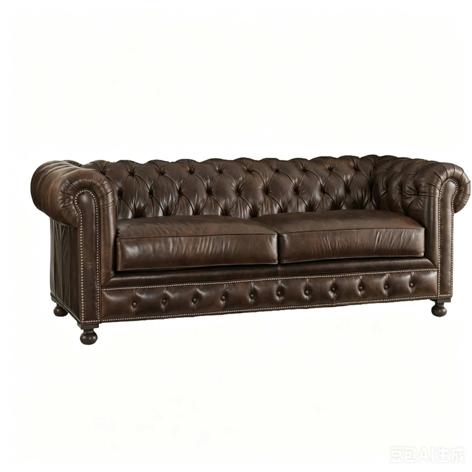 American Retro Full-Grain Leather Chesterfield sofa