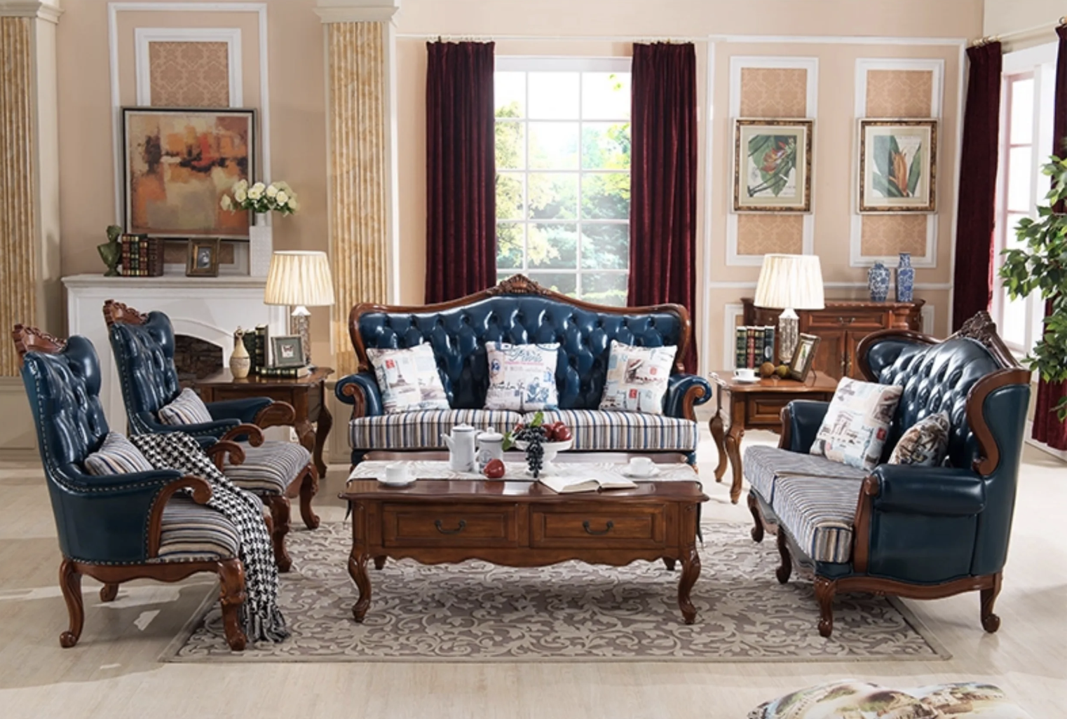 Vintage Dark Brown Top Grain Leather Wingback Accent Chair, Hand Button Tufted Armchair with Carved Solid Wood Legs & Nailhead Trim for Study Living Room - Image 4
